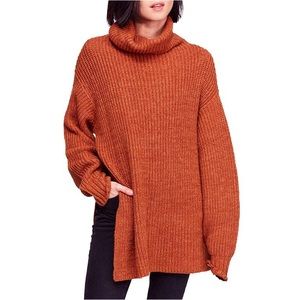 Free People Burnt Orange Knit Eleven Sweater